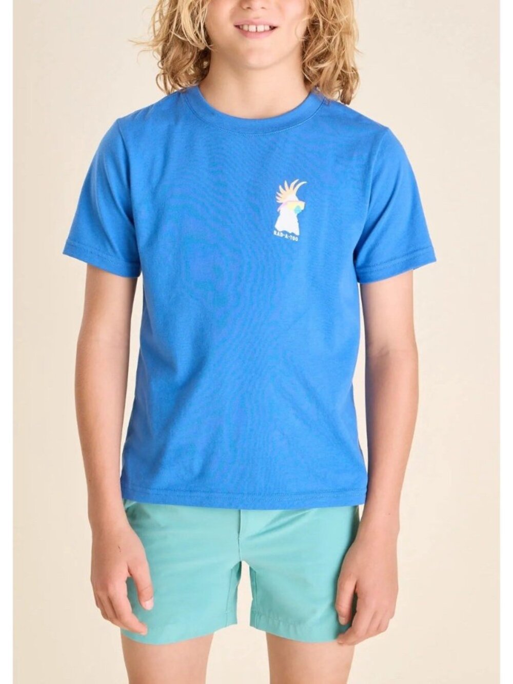 Chubbies The Cool Rooster Youth Large Graphic Tee T Shirt Blue Short Sleeve